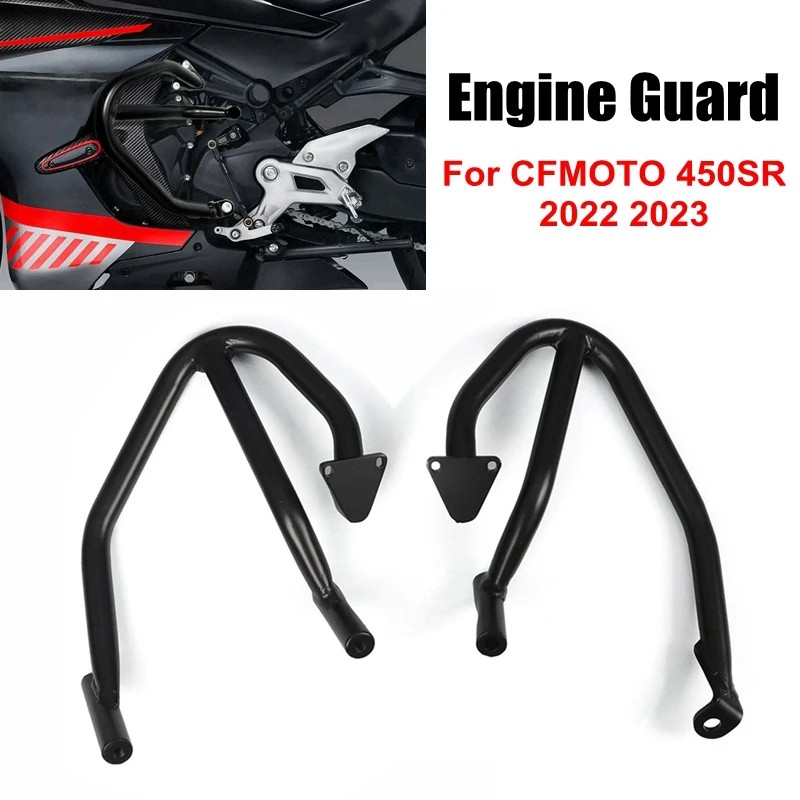 For CFMOTO 450SR 450 SR 450sr 2022 2023 Black Motorcycle Highway Engine Guard Kit Bumper Crash Bar Protector Falling
